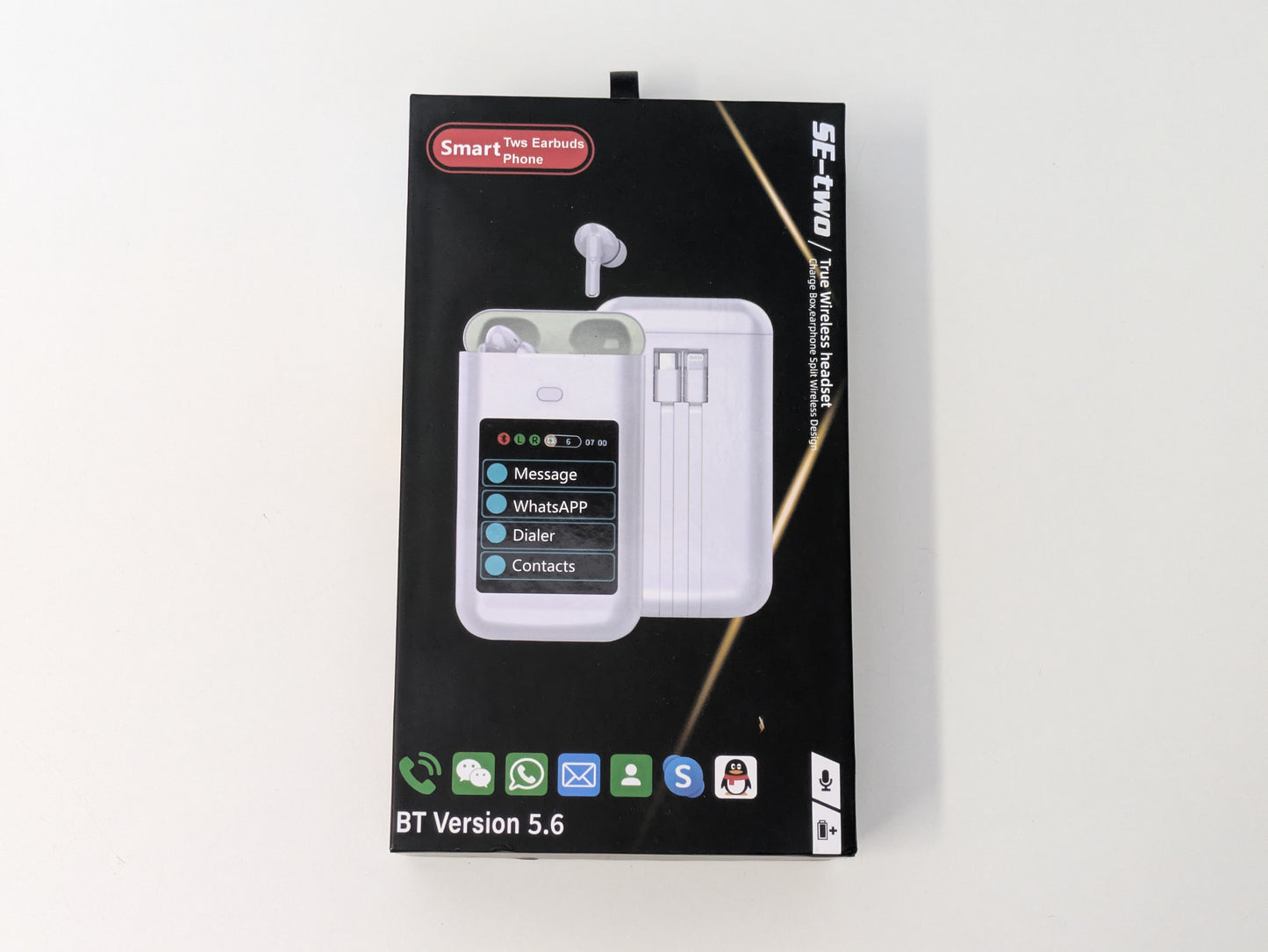 SE-two Battery Bank Smartphone Accessory w/ Built-In Wireless Earbuds - USED
