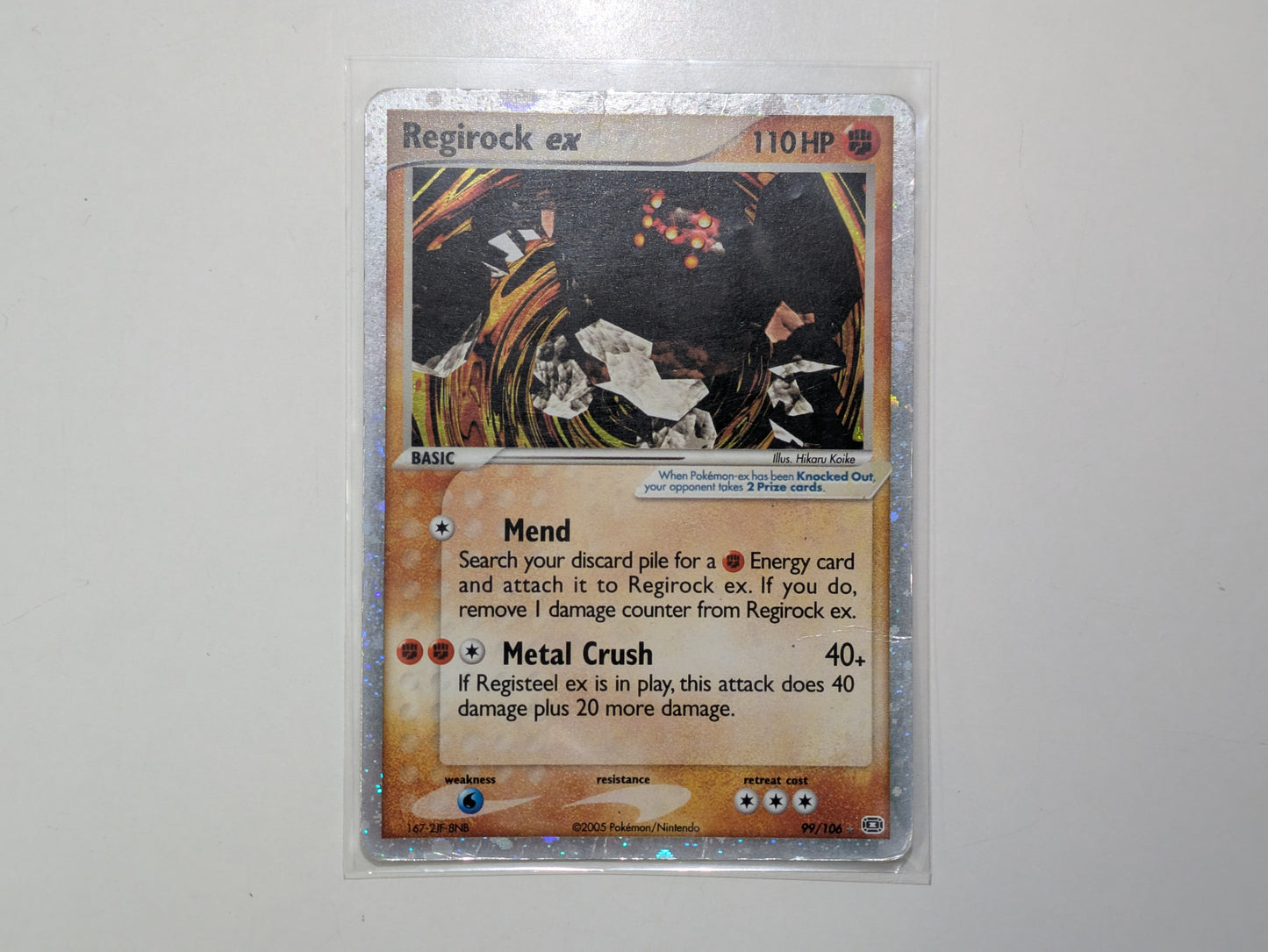 Pokémon TCG - Regirock EX Holo Ultra Rare 99/106 - Emerald (2005) - Damaged