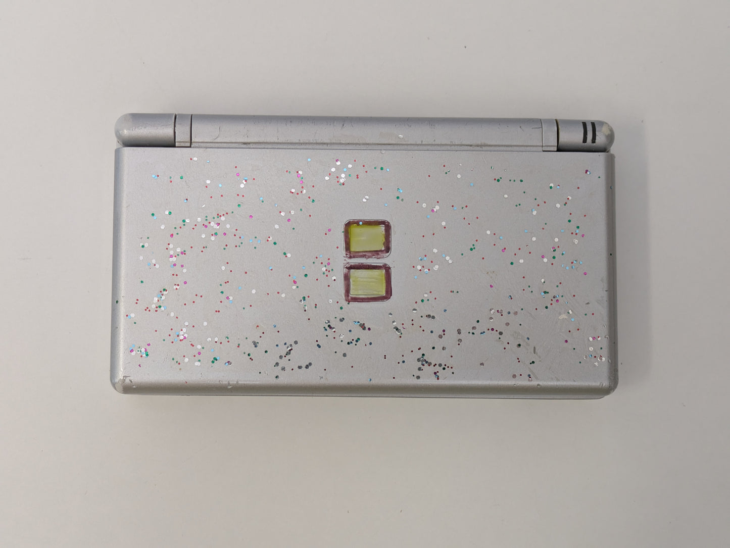 Nintendo DS Lite - Silver - Glitter Painted - CONSOLE ONLY - AS-IS