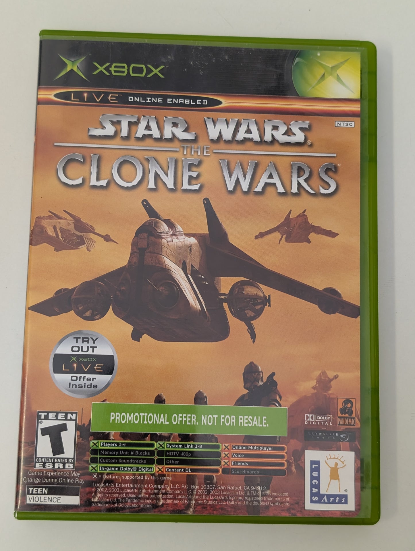 Microsoft OG/Original Xbox Star Wars Clone Wars + Tetris Worlds Bundle - USED