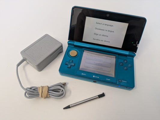 Nintendo 3DS System w/ Charger (Aqua Blue) - Used